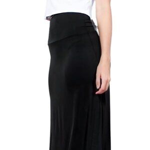 Women's Maxi Skirt: Elegant, Soft, Stretchy Flowy Rayon Boho, High Waist Fold Ov